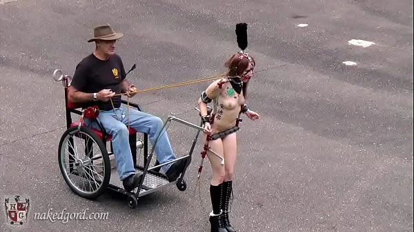 Locked Ponygirl Pulling Cart